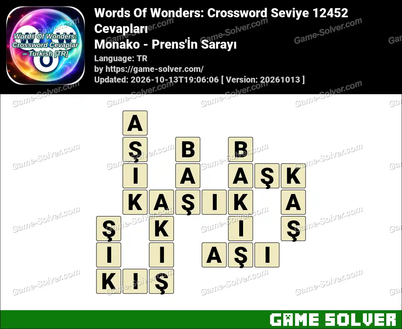 Words Of Wonders: Crossword Seviye 12452 Cevapları – Monako – Prens’İn Sarayı